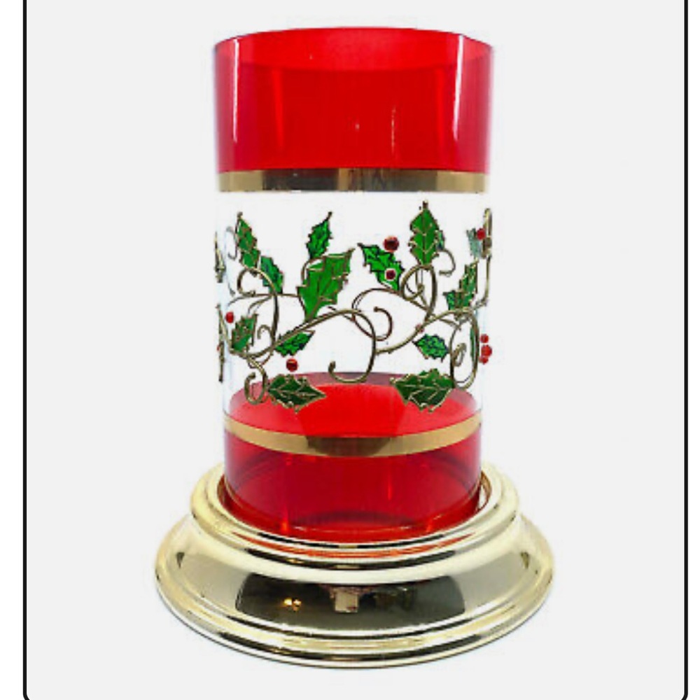 Christmas Member's Mark Glass Hurricane - Holly